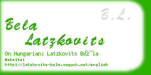 bela latzkovits business card